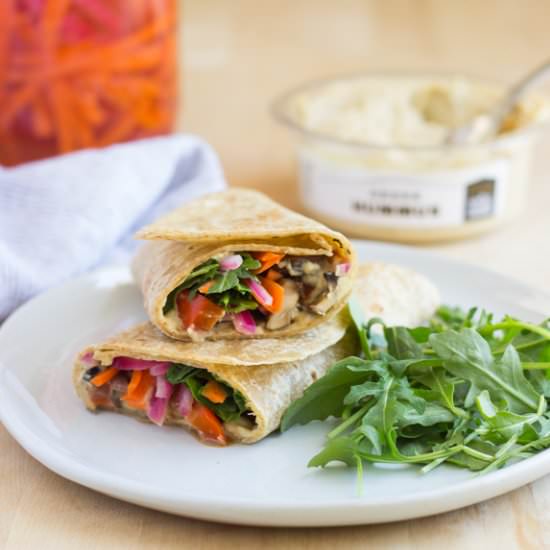 Grilled Portabella Hummus Wraps