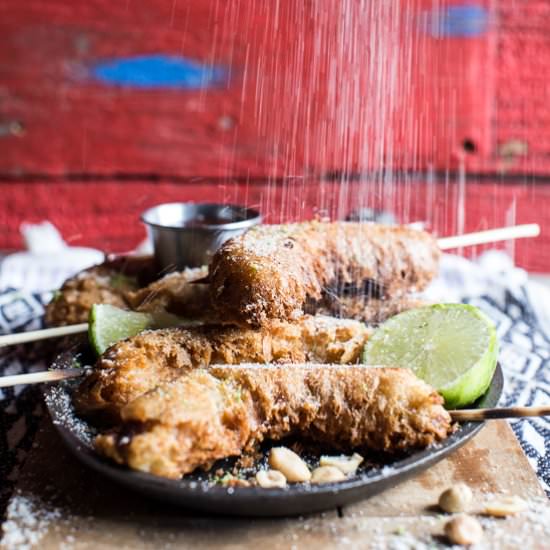 Banana Fritters On a Stick