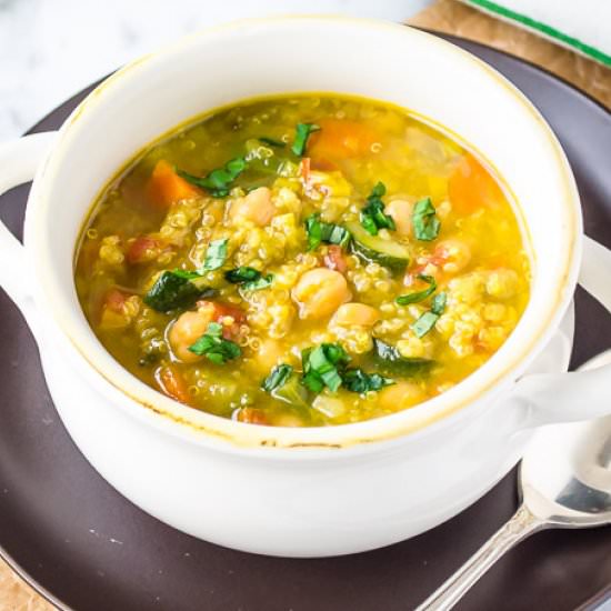 Saffron Vegetable Soup w/Quinoa