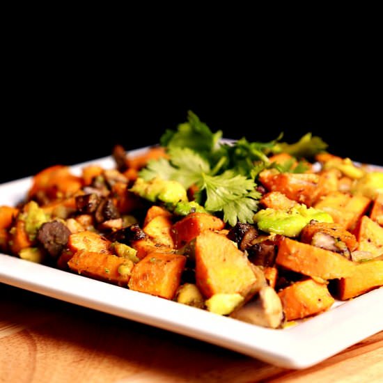 Sauteed Sweet Potato with Avocado