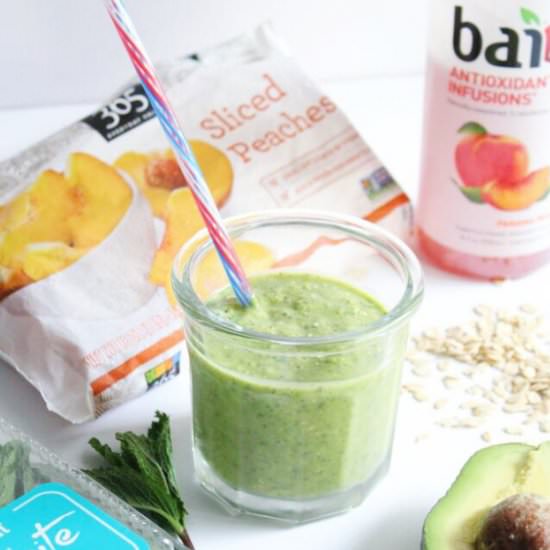 Peach Avocado Mint Green Smoothie