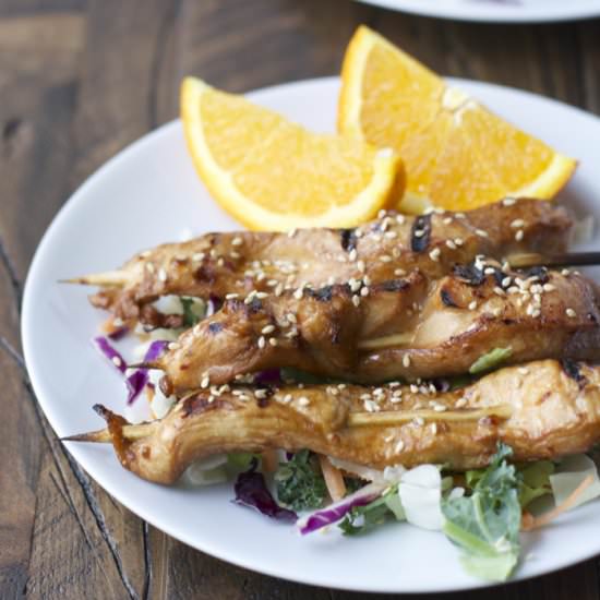Orange Sesame Chicken Skewers