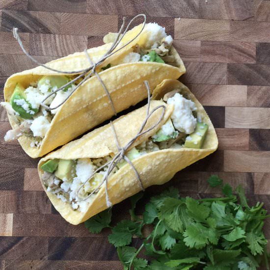 Tomatillo Chicken Tacos