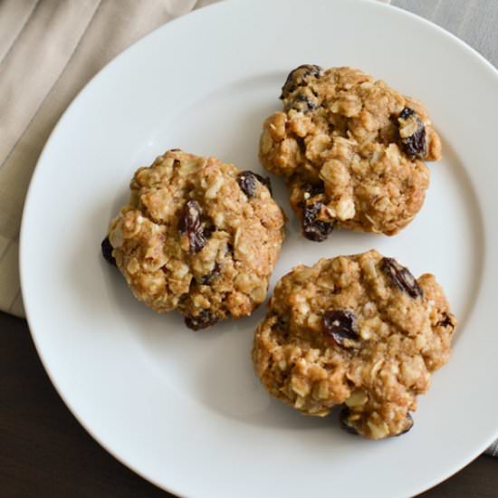 Almond Meal Oatmeal Raisin Cookies