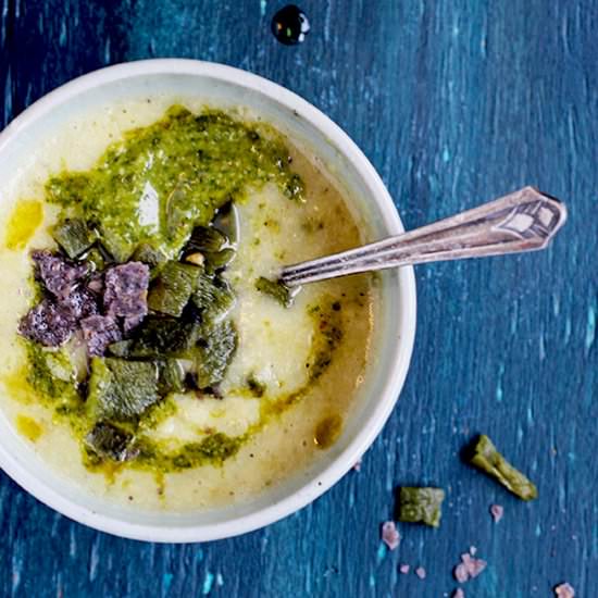 Roasted Potato Tomatillo Soup