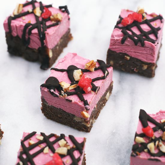 Raw Chocolate Raspberry Brownies