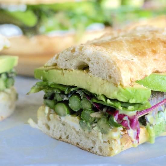 Grilled Asparagus Goat Cheese Sandwich