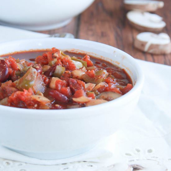 Vegetarian Chili w/ Banana Peppers