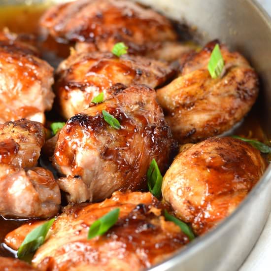 Pan Roasted Maple Soy Glazed Chicken