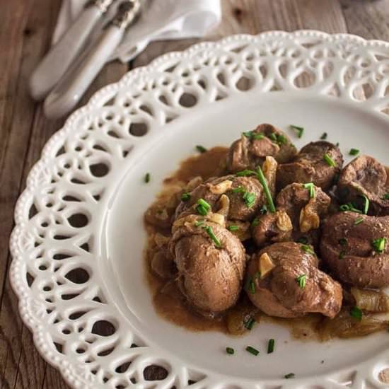 Lamb Kidneys in Porto Sauce
