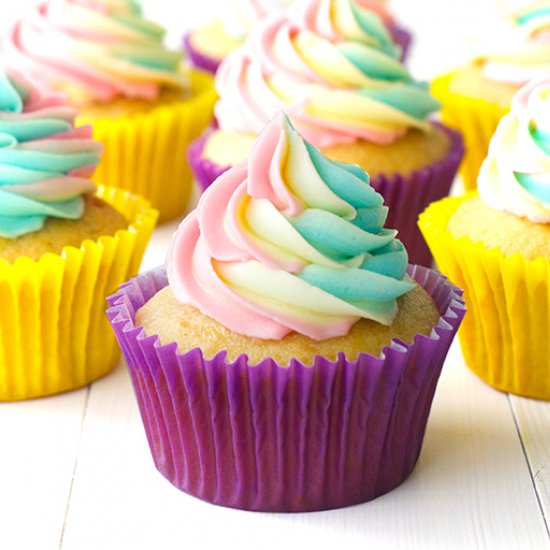 Cotton Candy Cupcakes
