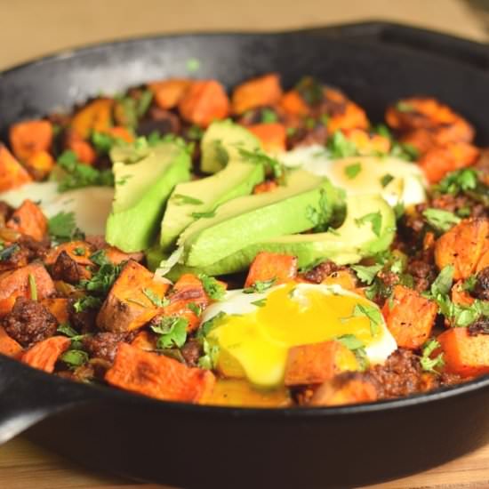 Chorizo and Sweet Potato Hash
