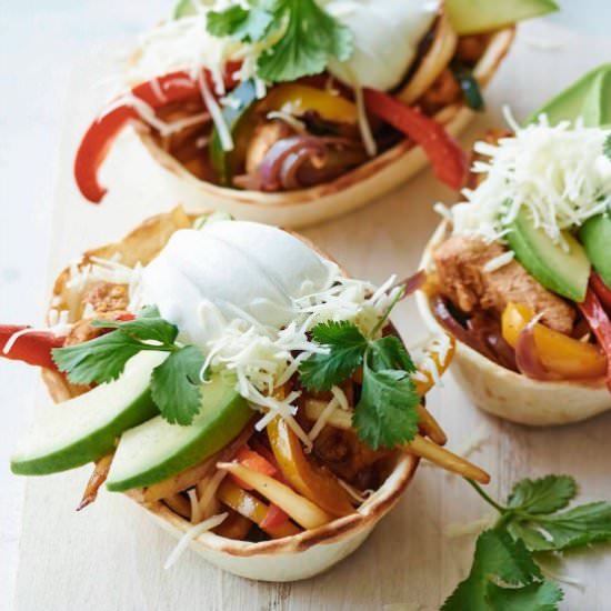 Poblano Chicken Fajita Taco Boats