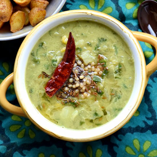 Cabbage and Spinach Dal
