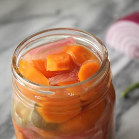 Pickled Carrots and Jalapeños