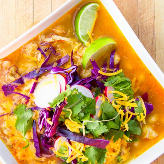 Pozole Rojo with Chicken or Pork
