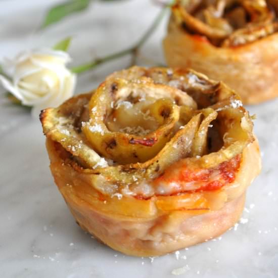 Rose Shaped Eggplant Parmigiana