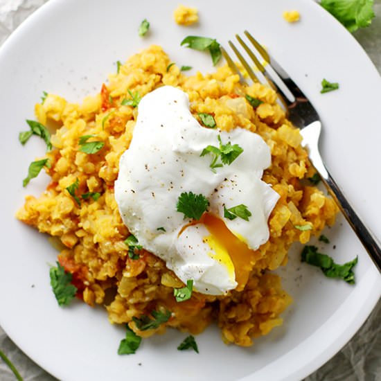 Spiced Lentils with Poached Eggs
