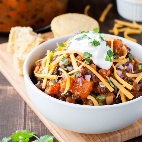One hour veggie chili