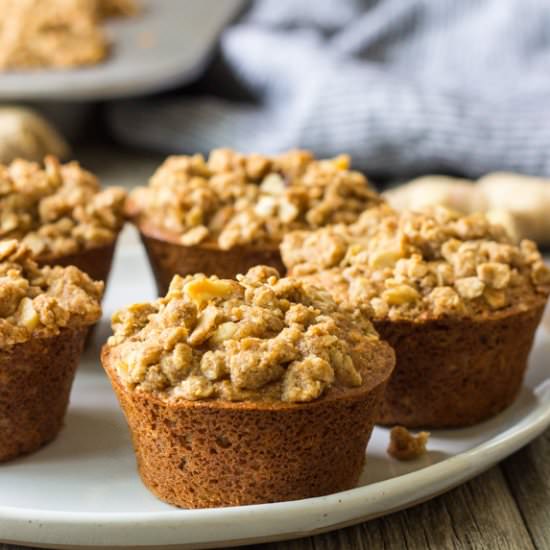 Ginger Oatmeal Crumb Muffins