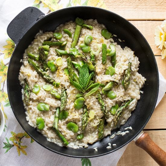 Spring risotto with zesty gremolata