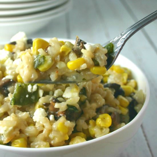 Grilled Corn and Mushroom Risotto