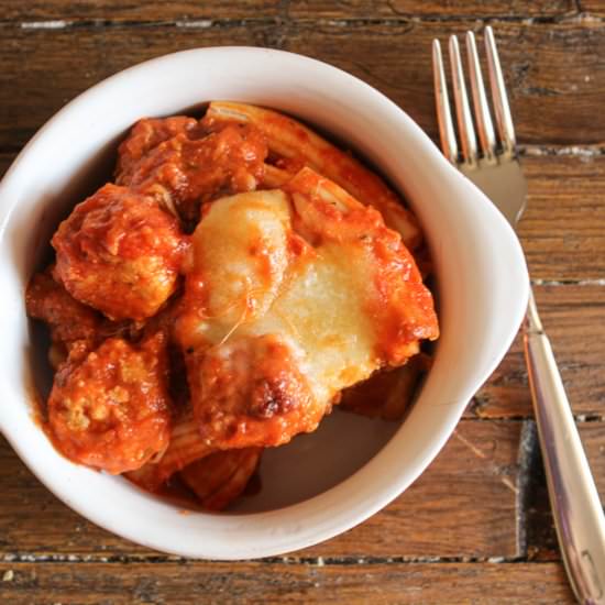 Mini Turkey Meatball Cheesy Pasta