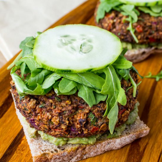 Black Bean Hemp Seed Burgers