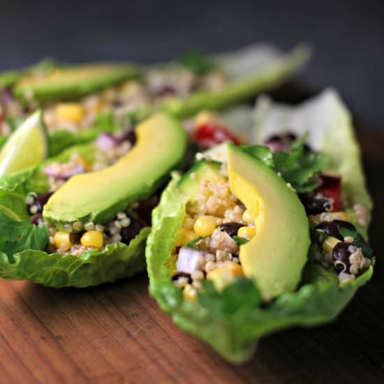 Fiesta Quinoa Lettuce Boats