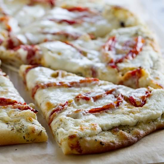 White Pizza with Roasted Tomatoes