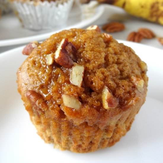 Caramel Banana Pecan Muffins