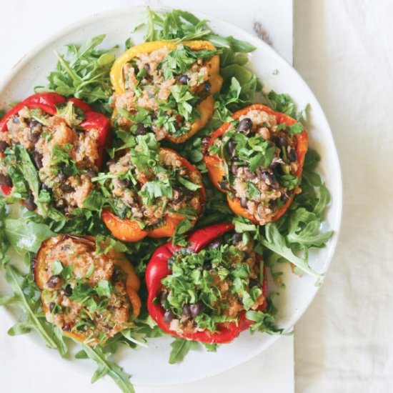 Quinoa Black Bean Roasted Bell Pepper