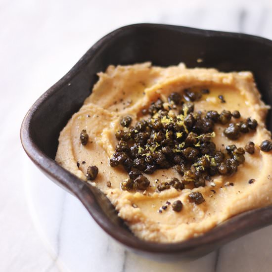 White bean hummus with capers