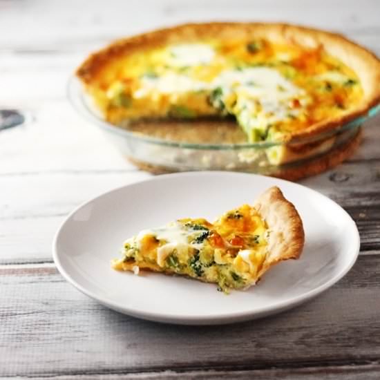 Broccoli and Cheddar Quiche