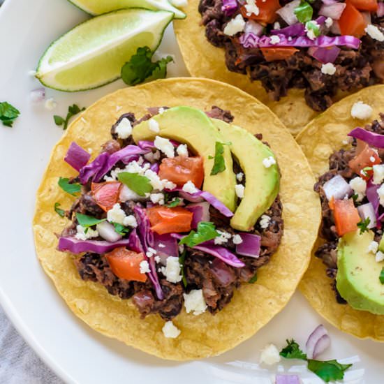 10 Minute Black Bean Tostadas