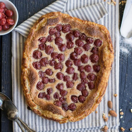 Tart cherry and almond galette