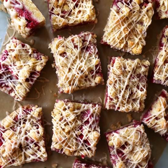 Brown Butter Strawberry Crumb Bars