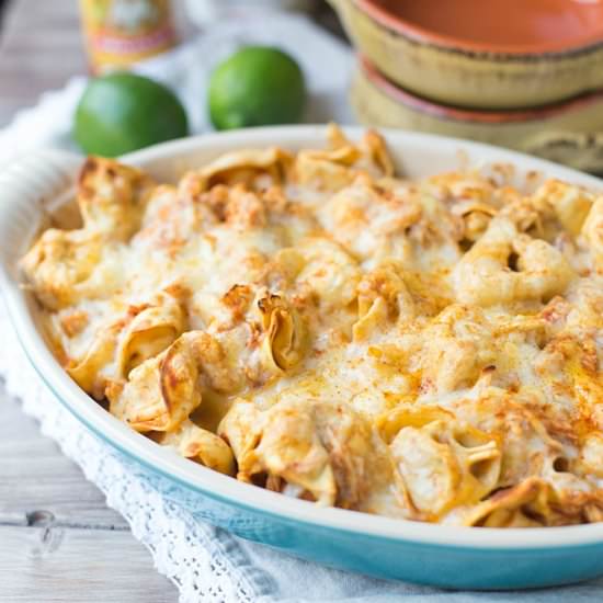 Chicken Enchilada Tortellini Bake