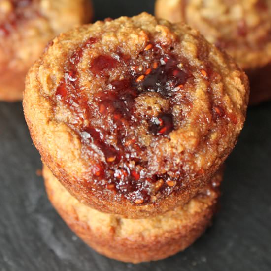 Strawberry Jam Banana Muffins