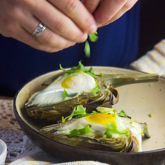 Eggs Baked in Artichokes