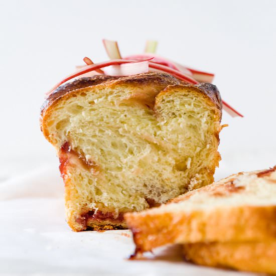 Orange Vanilla Rhubarb Brioche