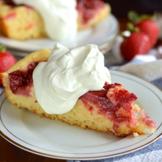 Strawberry Rhubarb Skillet Cake