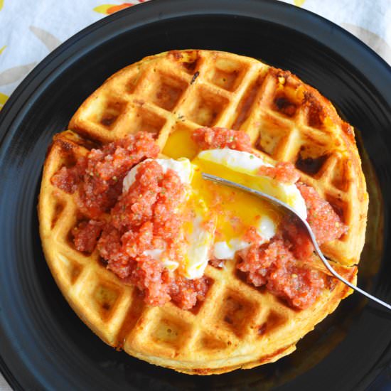 Cheddar Corn Waffles