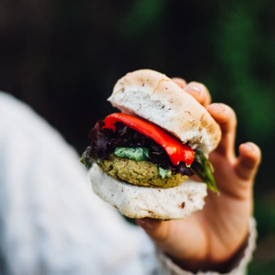 Falafel Veggie Burger Sliders