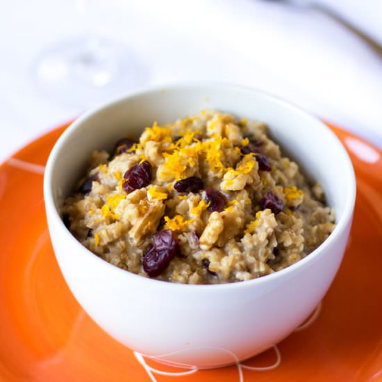 Cranberry Orange Steel Cut Oats