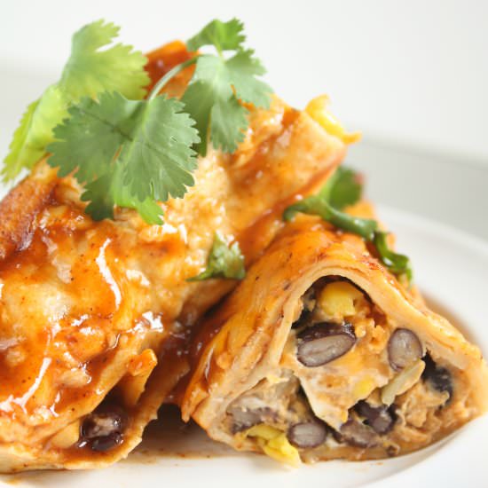 Sweet Potato Black Bean Enchiladas