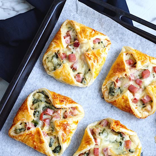 Ham Cheese & Spinach Puffs