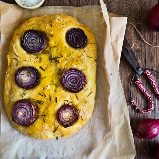 Sweet Onion Foccacia Style Bread