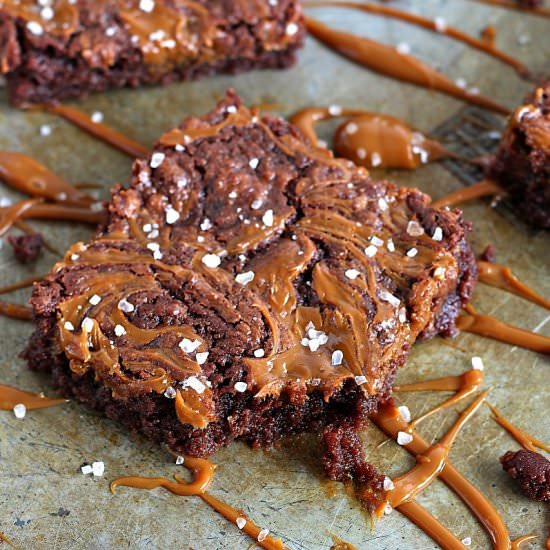 Salted Dulce de Leche Brownies