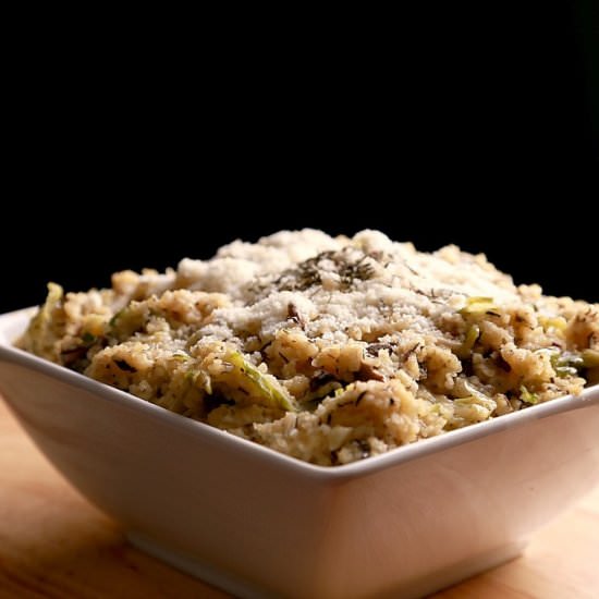Bulgur Risotto with Brussels Sprout